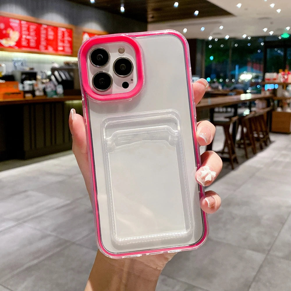 Clear iPhone Case with Photo Card Pocket