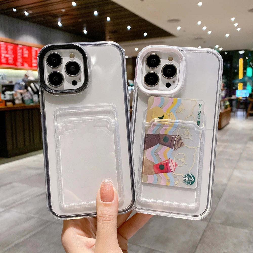 Clear iPhone Case with Photo Card Pocket