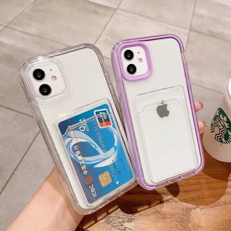 Clear iPhone Case with Photo Card Pocket