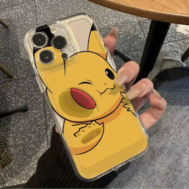 Cute Pikachu Transparent iPhone Case